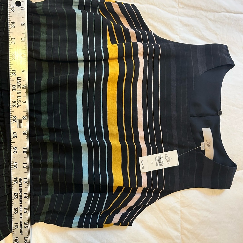 Ann Taylor Loft Sleeveless Striped Midi Dress  Size Medium NWT - Picture 9 of 13